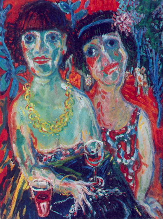 Twee vrouwen aan terrastafel